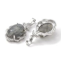 Natural Labradorite Oval Pendants&nbsp;G-NH0025-15P-12