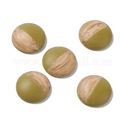 Two Tone Wood Grain Frosted Imitation Leather Style Resin Cabochons&nbsp;RESI-G053-01C