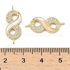 Natural Shell Infinity Links Connector Charms&nbsp;KK-A282-03B-G