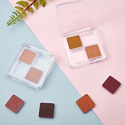 9個の透明な空のアイシャドウパレット  4グリッド  化粧品容器用アイシャドウリップスティックオーガナイザーパン  透明  6x6x1.1cm&nbsp;JX089A