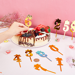 6Pcs 6 Style Acrylic Cake Insert Card Decoration&nbsp;BAKE-SD0001-03