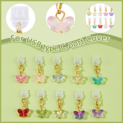 10Pcs 10 Colors PVC Mobile Dustproof Plugs&nbsp;HJEW-WH00166
