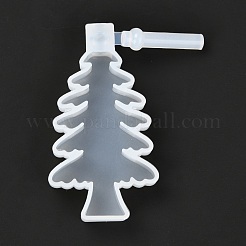 Diyのクリスマスライトのシリコンモールド  レジン型  粘土工芸の金型ツール  クリスマスツリー  ホワイト  70x58x11mm  穴：5mm&nbsp;DIY-P028-15