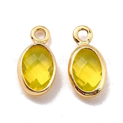 Eco-Friendly Brass with Glass Pendants&nbsp;KK-K268-01