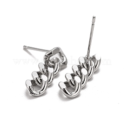 Brass Cuban Link Chain Shape Danlge Stud Earrings&nbsp;EJEW-C015-01P