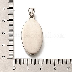 304ステンレスペンダント  オーバルチャーム  アンティークシルバー  32x16.5x5mm  穴：4.5x3mm&nbsp;STAS-Z110-43AS