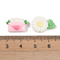 不透明樹脂デコデンカボション  花/竹/柵  ミックスカラー  混合図形  10.5~14x10~13.5x5~6.5mm&nbsp;CRES-M036-09