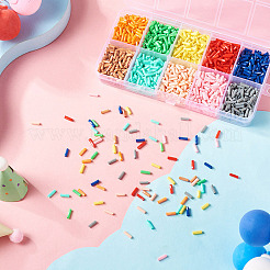 80G 10 Colors Baking Paint Glass Twist Bugle Beads&nbsp;SEED-TA0001-47