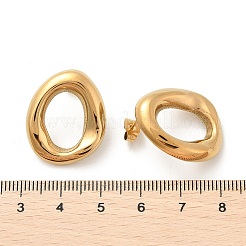 304ステンレススチール製オーバルスタッドピアス  18KGP本金メッキ  31x25mm&nbsp;EJEW-M073-06G