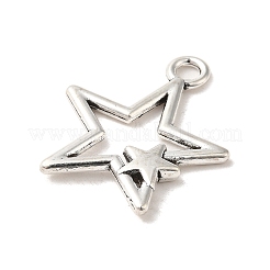 合金のチベット風チャーム  カドミウムフリー＆鉛フリー  スター  アンティークシルバー  26x22.5x2.5mm  穴：3mm  約599個/1000g&nbsp;PALLOY-M217-28AS
