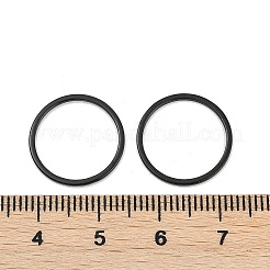 イオンプレーティング（IP）304ステンレススチールリンクリング  ニッケルフリー  丸いリング  ブラック  16x0.8mm&nbsp;STAS-S079-13-B01-B-NF