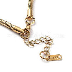 Ion Plating(IP) 304 Stainless Steel Round Snake Chain Necklace&nbsp;NJEW-D045-13G