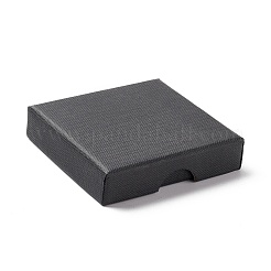 ペーパー スポンジ マット ネックレス ボックス  正方形  ブラック  7x7x1.65cm  内径：6.3x6.3x1のCM&nbsp;OBOX-G018-01A-02