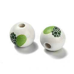 St. Patrick's Day Series Printed Schima Wood European Beads&nbsp;WOOD-V002-01E