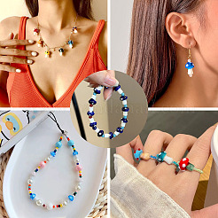 1Strand Handmade Lampwork Beads Strands&nbsp;LAMP-TA0001-84C