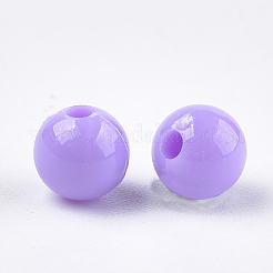 不透明なプラスチックビーズ  ラウンド  ライラック  6x5.5mm  穴：1.8mm  約4790個/500g&nbsp;KY-T005-6mm-624