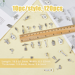 120Pcs 12 Styles Tibetan Style Alloy Pendants&nbsp;FIND-DC0004-22
