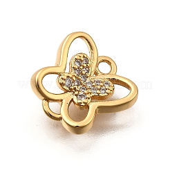 Brass Micro Pave Cubic Zirconia Butterfly Connector Charms&nbsp;KK-B152-23G