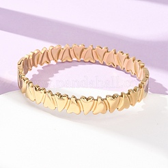 Valentine's Day 304 Stainless Steel Heart Open Hinged Cuff Bangles for Women&nbsp;SA-CBA7A40-07G