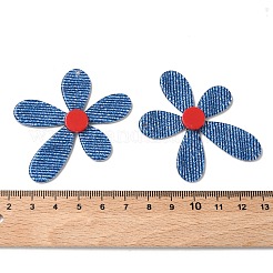 デニムカラーのアクリル製ビッグペンダント  花のチャーム  藤紫色  53x52x5mm  穴：1.8mm&nbsp;FIND-C088-03