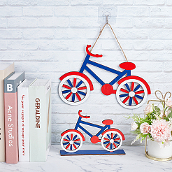 2Pcs 2 Style Independence Day Bicycle Boxwood Home Display Decorations & Pendant Ornaments&nbsp;DIY-GA0004-87
