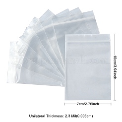 再封可能なプラスチック製包装袋  トップシール  セルフシールバッグ  長方形  透明  10x7x0.012cm  片側の厚さ：2.3ミル（0.06mm）&nbsp;OPP-YW0001-04B