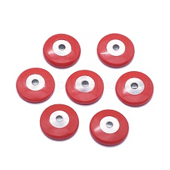 合成ターコイズカボション  エナメル  ナザールボンジュウ付き半周  レッド  11x2~2.5mm&nbsp;G-I252-08A