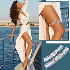 Nylon Lace Elastic Bridal Garters&nbsp;AJEW-WH0661-25B