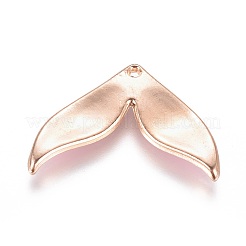 合金ペンダント  エナメル  クジラフィッシュテール形  ライトゴールド  パールピンク  18x27x2.5mm  穴：1mm&nbsp;X-PALLOY-I166-14KCG-A