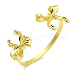 Rack Plating Bowknot Brass Cuff Bangles for Women&nbsp;BJEW-B106-25A-G
