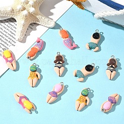 12Pcs 6 Styles Plastic Pendants&nbsp;KY-YW0002-21