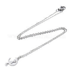 Non-Tarnish 201 Stainless Steel Kitten Pendant Necklaces&nbsp;NJEW-S105-JN588-40-1