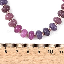 Gradient Dyed Natural White Jade Rondelle Beaded Necklaces with Glass Seed Beads for Women&nbsp;NJEW-JN06594-01