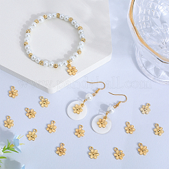 100個の合金チャーム  花のチャーム  ゴールドカラー  13.5x9.5x2mm  穴：1.8mm&nbsp;FIND-SC0010-75A