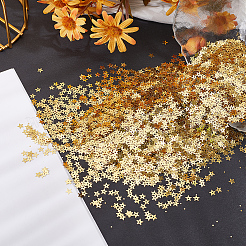 100g 装飾アクセサリー  PVCプラスチック製のスパンコール/スパンコールペンダント  スター  ゴールド  5x5x0.2mm&nbsp;KY-HY0001-17B