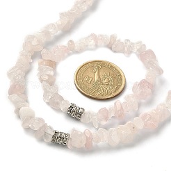 Natural Rose Quartz Chips Beaded Necklace & Stretc Bracelet&nbsp;SJEW-JS01281-02
