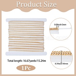 16.67ヤードのポリエステルリボン  洋服アクセサリー用  小麦  3/8インチ（10mm）&nbsp;OCOR-CY0004-50A