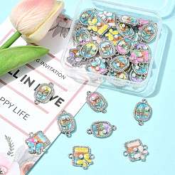 30Pcs 3 Styles Alloy Crystal Rhinestone and ABS Imitation Pearl Connector Charms&nbsp;ENAM-FS0003-71P
