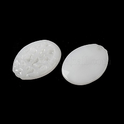 ガラスチャーム  天然石風  楕円形のチャーム  ホワイト  45x34x6mm  穴：1.8mm&nbsp;GLAA-B017-12A