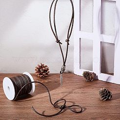 牛革レザーコード  ジュエリーコード  アクセサリー製作材料  サドルブラウン  3mm  約21.87ヤード（20m）/ロール&nbsp;WL-WH0010-01B
