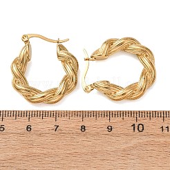 Iron Plating(IP) 304 Stainless Steel Hoop Earrings&nbsp;EJEW-K259-05G