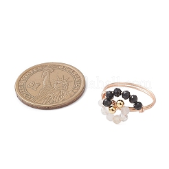 3個 3スタイル 天然宝石指輪  金の環境に優しい銅線で  内径：18mm  1個/スタイル&nbsp;RJEW-TA00228