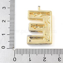 真鍮チャーム  カドミウムフリー＆ニッケルフリー＆鉛フリー  本物の18K金メッキとプラチナ  文字チャーム  文字e  28x17.5x4mm  穴：3x2mm&nbsp;PALLOY-S036-01G-E