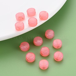 透明なアクリルビーズ  染め  フラットラウンド  鮭色  8.5x5.5mm  穴：2.5mm  約1774個/500g&nbsp;MACR-S373-05E-03