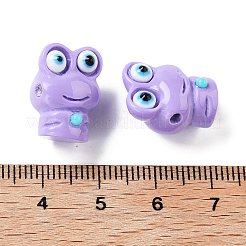 樹脂ビーズ  カエル  紫色のメディア  16x12.5x11.5mm  穴：2mm&nbsp;FIND-M034-01B
