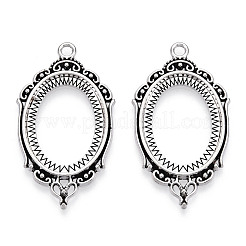 Zinc Alloy Link Cabochon Settings&nbsp;PALLOY-WH0001-35AS