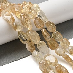 加熱された天然シトリンビーズ連売り  ナゲット  10~28x9~15x5~12mm  穴：1.2mm  約22~31個/連  14.96~15.75インチ（38~40cm）&nbsp;G-F771-D01-01