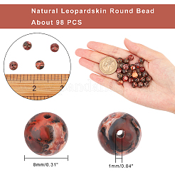 Natural Leopardskin Round Bead Strands&nbsp;G-AR0001-97