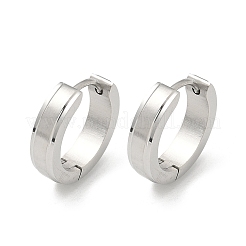 女性用304ステンレスフープピアス  316サージカルステンレススチール製耳ピン付き  リング  ステンレス鋼色  16x4mm&nbsp;EJEW-C096-62P