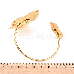 304ステンレススチール製カフバングル  女性用ターミナルバングル  ヒマワリ  ゴールドカラー  内径：2.30インチ（5.85cm）&nbsp;BJEW-D459-01G